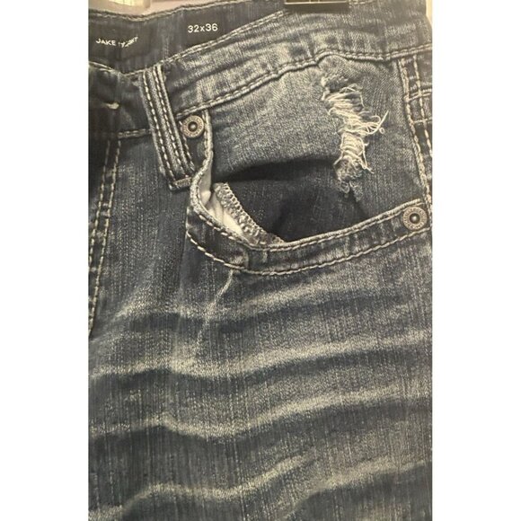 BKE Jake Straight Stretch Distressed Medium Washed Jeans Size 32x36 - Picture 4 of 16